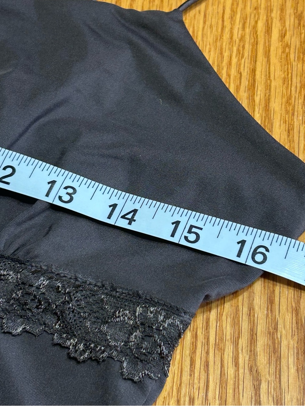 ❤️5 FOR $25❤️ Brown Satin Look Cropped Cami Lace Trim Spaghetti Strap Size M - Picture 7 of 9